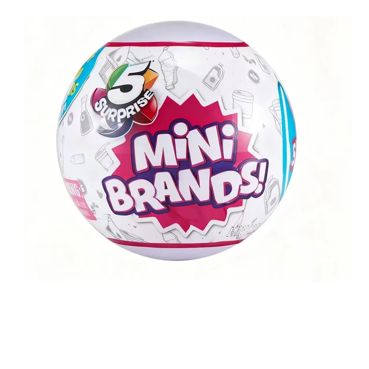 

5 Surprise ball Mini Brands toy White Gold Mystery Capsule Real Miniature Brands Collectible Toy 8.5cm Surprise ball Gifts