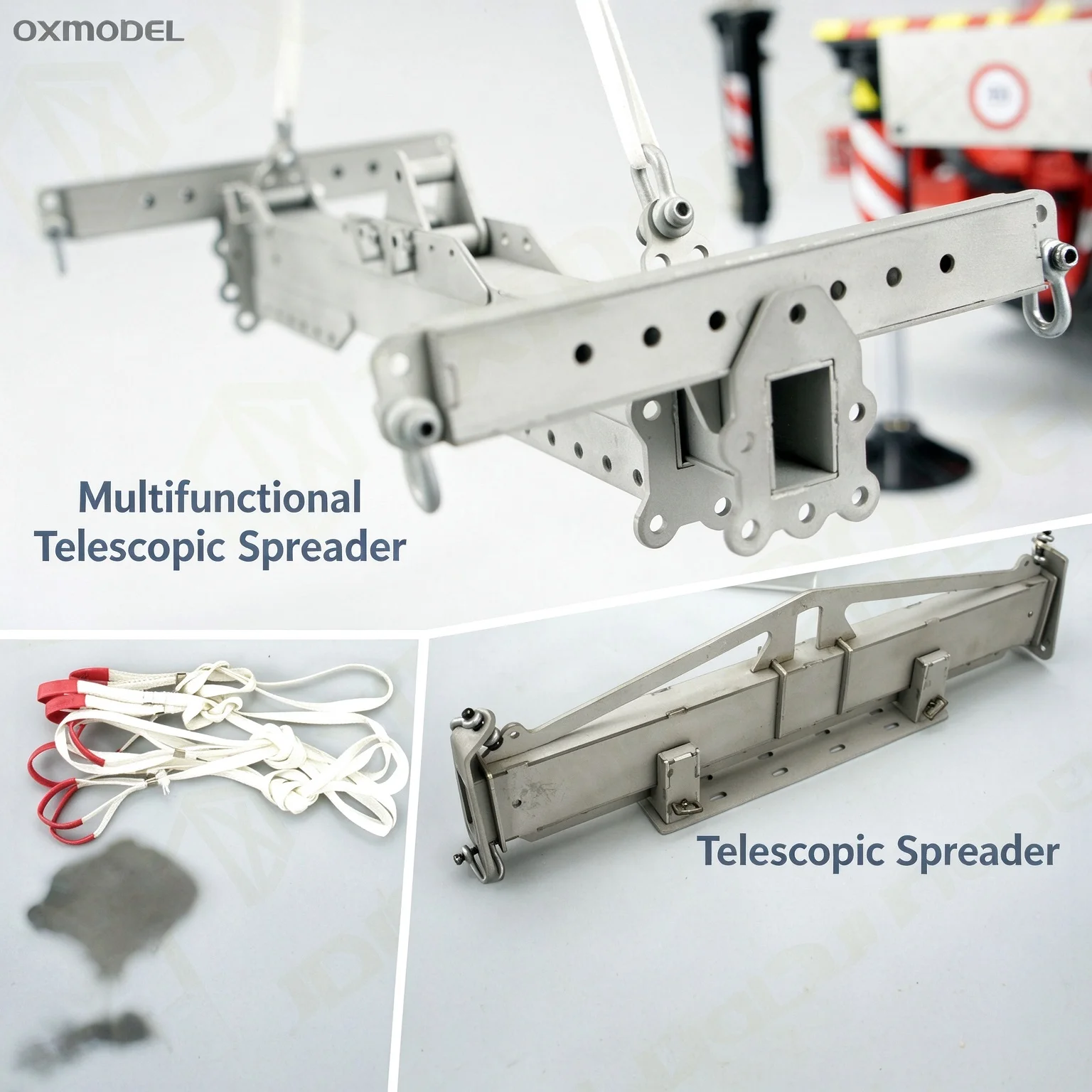 JXmodel F1650 Metal Telescopic Spreader Hanger for 1/14 Tamiya RC Truck Scania 770S Man Crane DIY Accessories