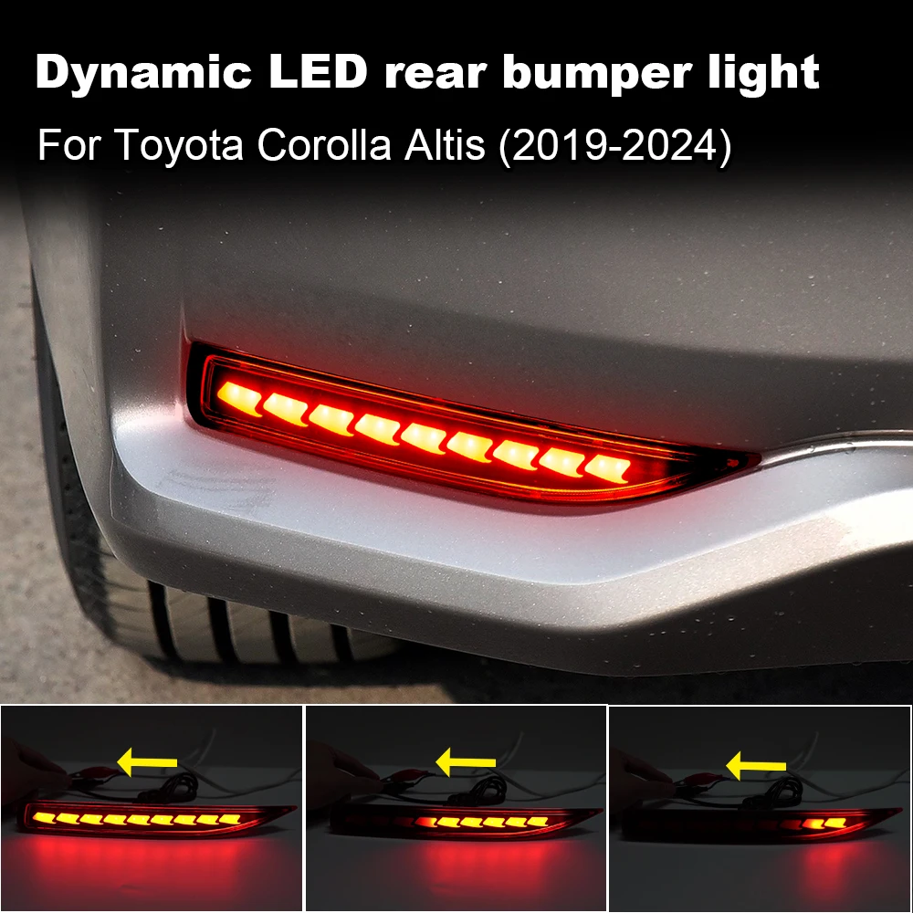 For Toyota Corolla Altis 2019 2020 2021 2022 2023 2024 2025 LED Rear Bumper Lamp Warn Brake Dynamic LED Turn Signal  Light