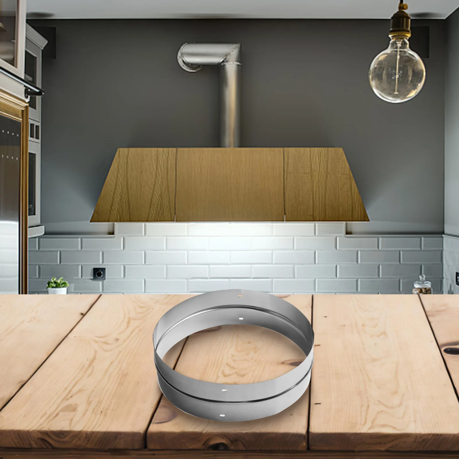 141-165 Clamp Docking Straight-through Interface Camping Stoves Secure Fit Stainless Steel Material Highly Temperature Resistant