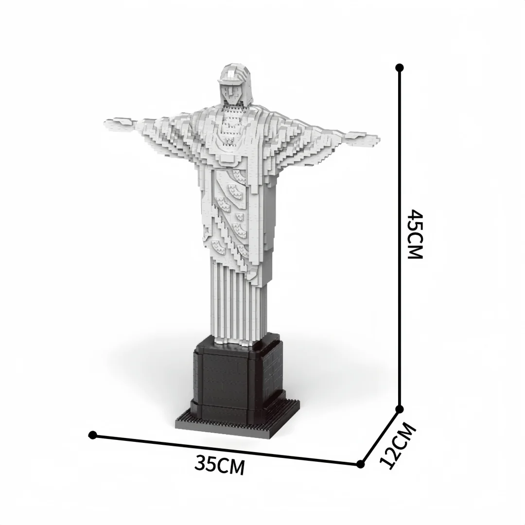 3D Christredeemer Figurine Model Micro Building Blocks-Sacred Religious Gift for Faith Enthusiast,Adult Puzzle Toy,Desktop Decor