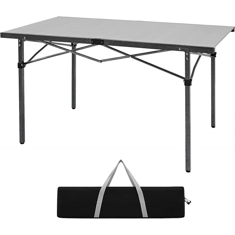 Camping Table Folding Portable Table Aluminum Roll Up Lightweight Foldable Large Camp Table for Indoor Outdoor Picnic Backyard