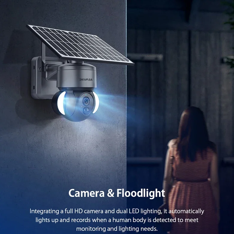 Dual 4K Solar Camera Wireless WIFI Surveillance with 6X Optical Zoom Night Vision 360 Degree Network Technology