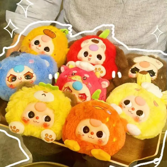 New Baby Three Truly Spoiling You Series Fruit Elements Soft Vinyl Doll Throw Pillow Toys Trendy Blind Box Girl Toys xmas Gifts