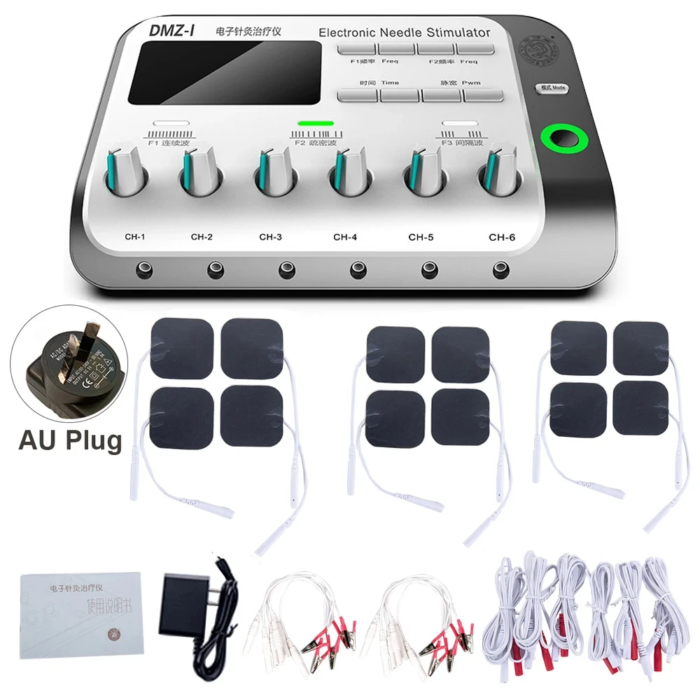 6 Output Channel TENS Muscle Electrostimulator Acupuncture Needle Physiotherapy Pressure Relief Relaxation Body Massage Device