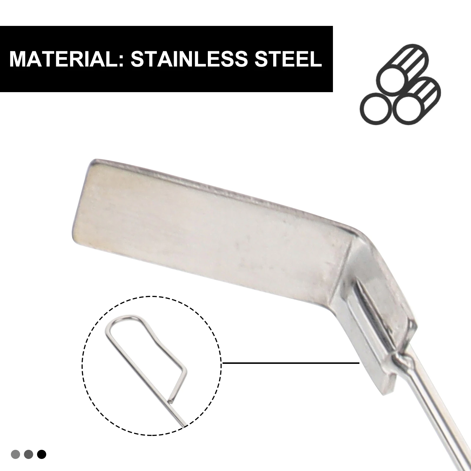 

Stainless Steel BBQ Ash Tool 46cm High Temp Resistant Rake Poker Grill Cleaning Tool Wear Resistant Corrosion Proof for Ceramic