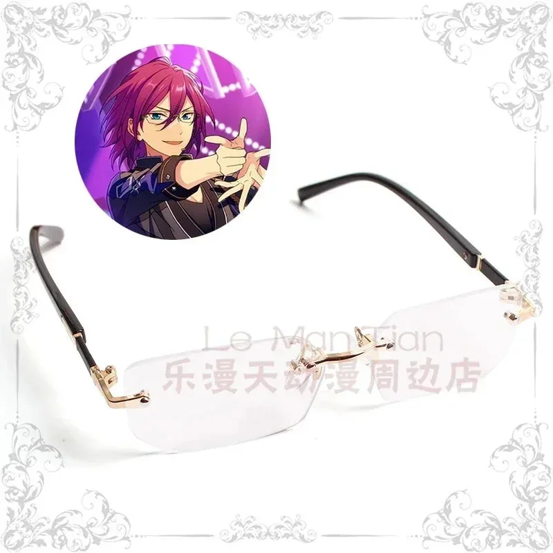 

2025 11 Ensemble Stars Saegusa Ibara Anime Cosplay Rimless Glasses Eyewear Sunglasses Party Props Unisex Wig Necklace Earrings O