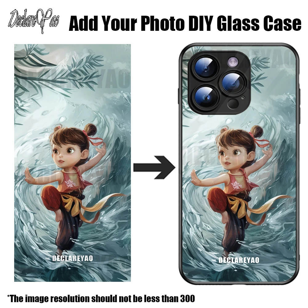 

Image Customize Case For Apple iPhone 14 Plus 15 16e 16 Pro X Xs Max XR 11 12 Mini 13 Cover Personalized DIY Custom Photo Glass