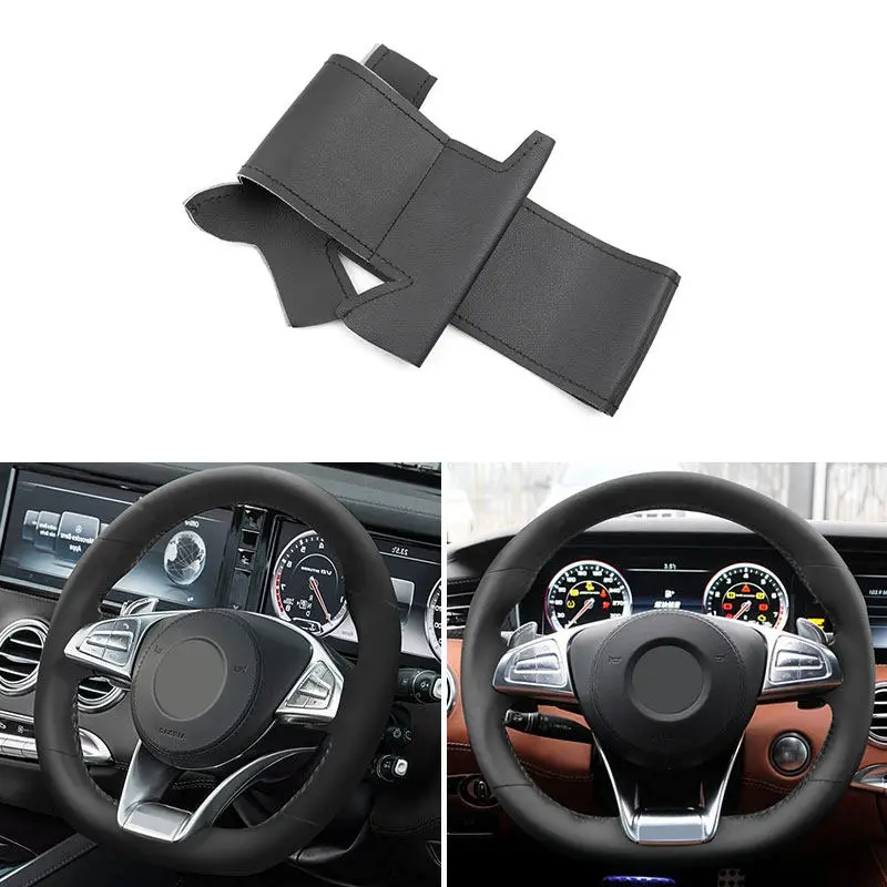Black For Mercedes Benz S-Class S500 A-Class AMG A45 C 43 63 2015 2016 2017 2018 Car Accessories Steering Wheel Cover Trim