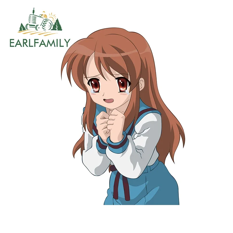

EARLFAMILY 13cm x 9.2cm for Anime Suzumiya Haruhi Funny Car Stickers Waterproof Sunscreen Graffiti Decal Bumper Vinyl Car Wrap