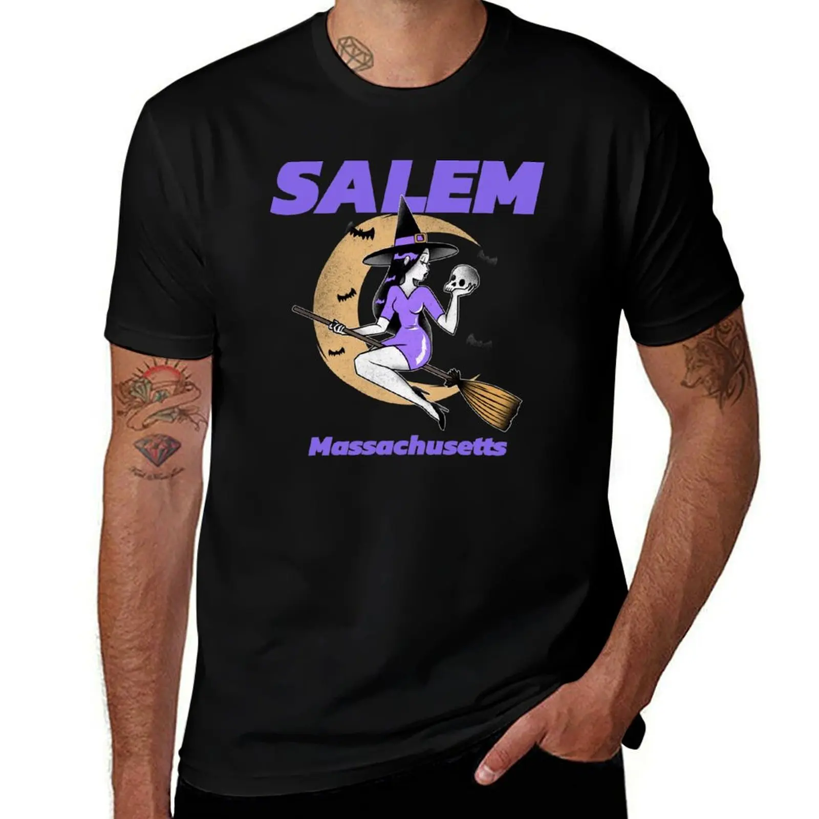 Salem Ma T-Shirt Vintage Style Printed Top T-Shirt
