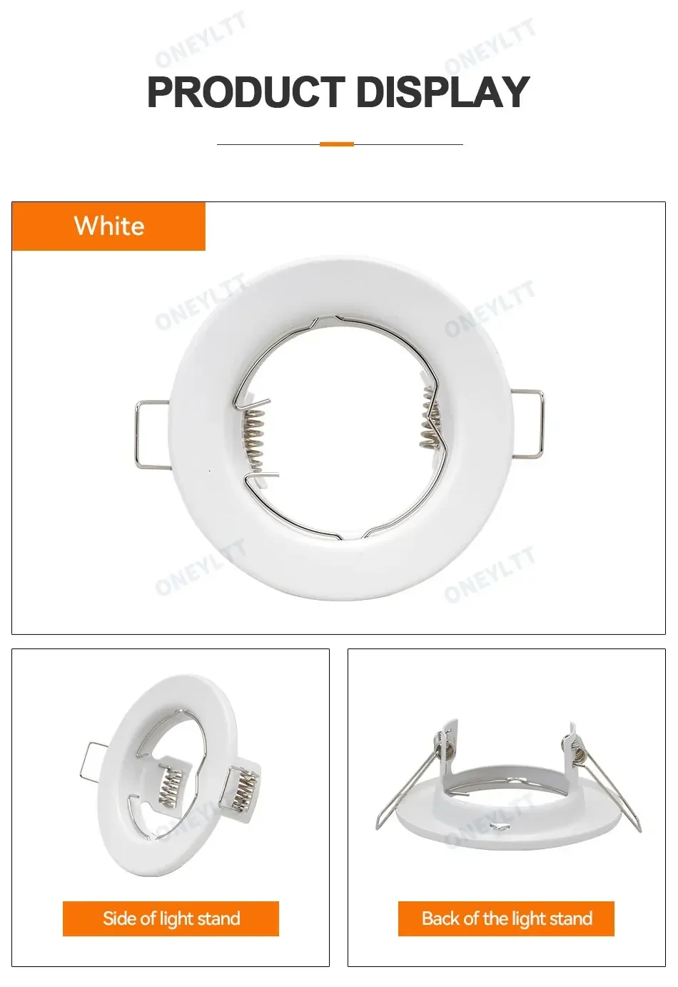6pcs Recessed Downlight Frame LED Ceiling Fixtures Downlight GU10 MR16 Ceiling Spot Lights Fitting Fixture