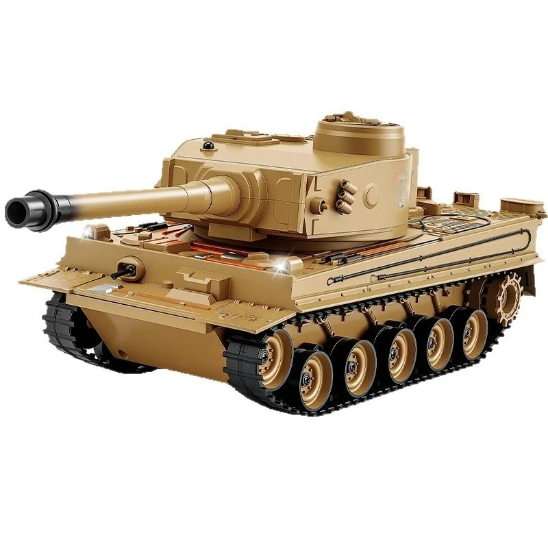 12CH RC Tank Shoot Bullet Smoking Remote Control Infrared Battle Tank Vibrating Recoil With Sound LED Military Armored RC Car