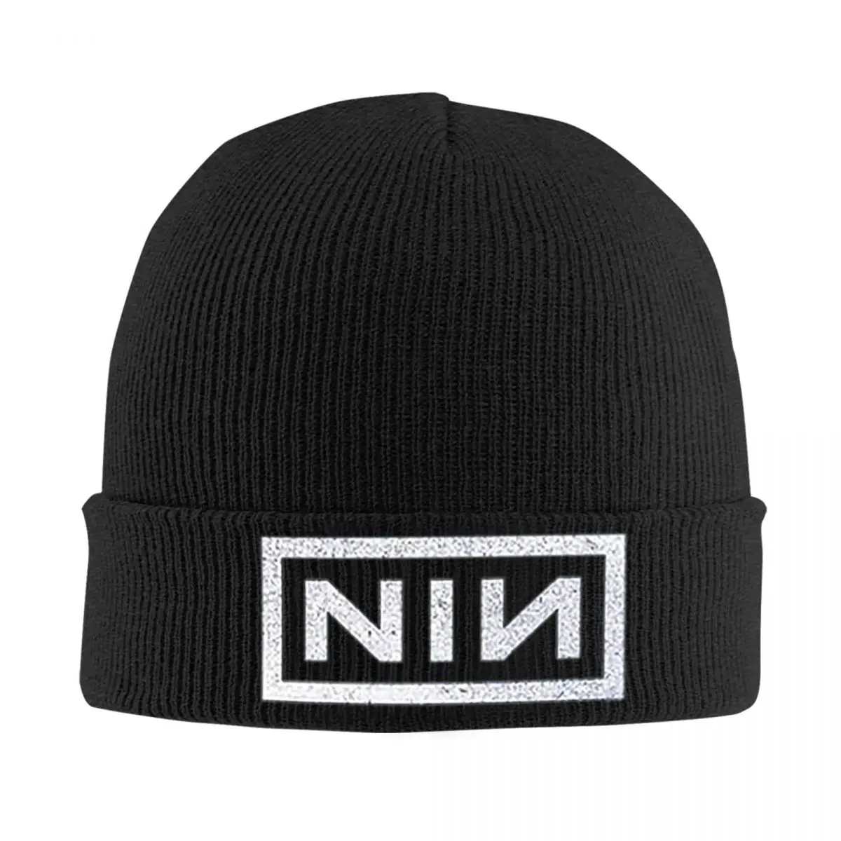 Женская вязаная шапка с черепом NIN Retro Merch, теплая зимняя трикотажная шапка в рубчик для мужчин и женщин, вязаная шапка с изображением девяти дюймовых ногтей в стиле рок-группы, вязаная шапка