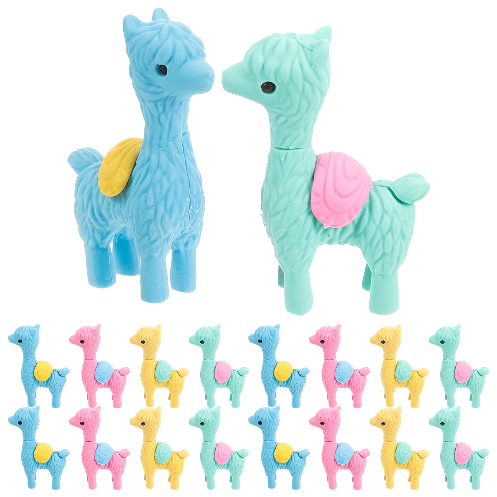 

20 Pcs Eraser Erasers for Kids Cartoon Painting Room Decor Kindergarten Alpaca Rubber Child