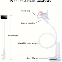Lazy Man's Bedside Table Phone Holder with Flexible Long Arm, Swivel Headrest, and Handle, Adjustable Height 6