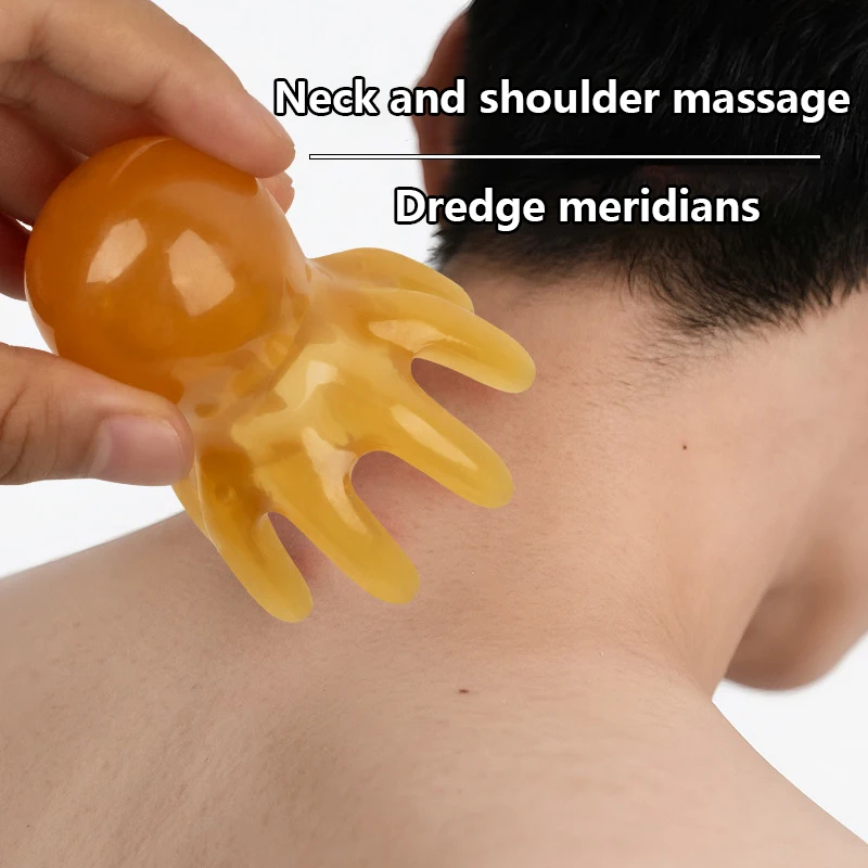 Lindo peine de masaje para el cuero cabelludo con forma de pulpo (resina)｜Cuidado del cabello coreano, alivio del estrés, anticaída del cabello, masajeador de cabeza portátil para el hogar y viajes