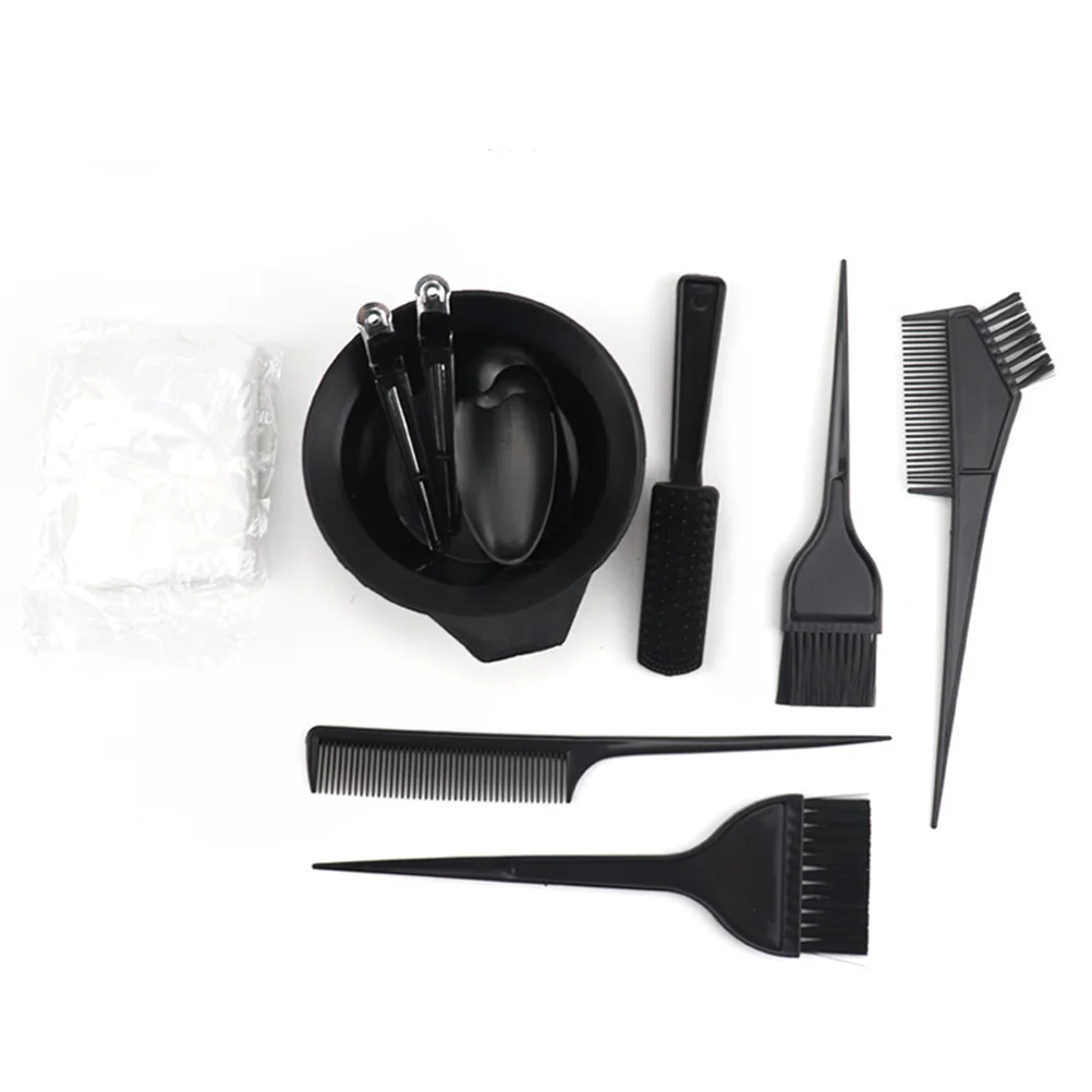 11 قطعة مجموعة أدوات صبغ الشعر مجموعة تلوين الشعر الكاملة وعاء فرشاة مشط كليب قفازات المتاح الرأس للاستخدام المنزلي صالون #1