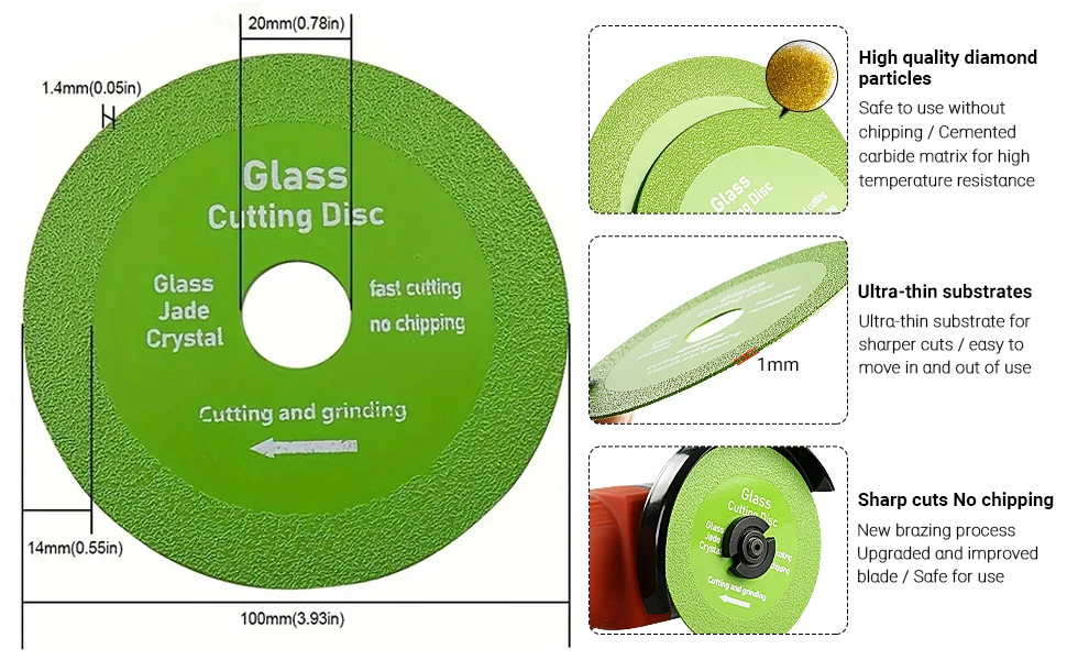 1/2/5Pcs Glas Trennscheibe 100mm x 22,23mm Ultra-dünne Sägeblatt Diamant Jade wein Flasche Keramik Polnischen Winkel Grinder Maschine – Detail 2