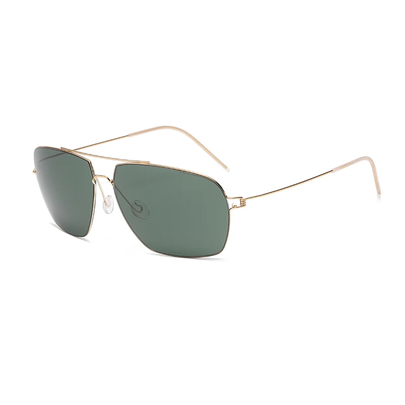 Titanium wire ultra light sunglasses Progressive Gray Lens UV400 Protection Fashion Outdoor Driving Sun Glasses for Men 03025