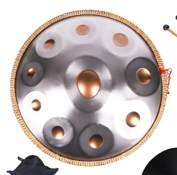 

Factory 1 Pcs Musical Instrument Set 9 Notes 440 Hz Handpan Hand Drum Musical Instrument Steel Tongue Drum Hand Pan Drum