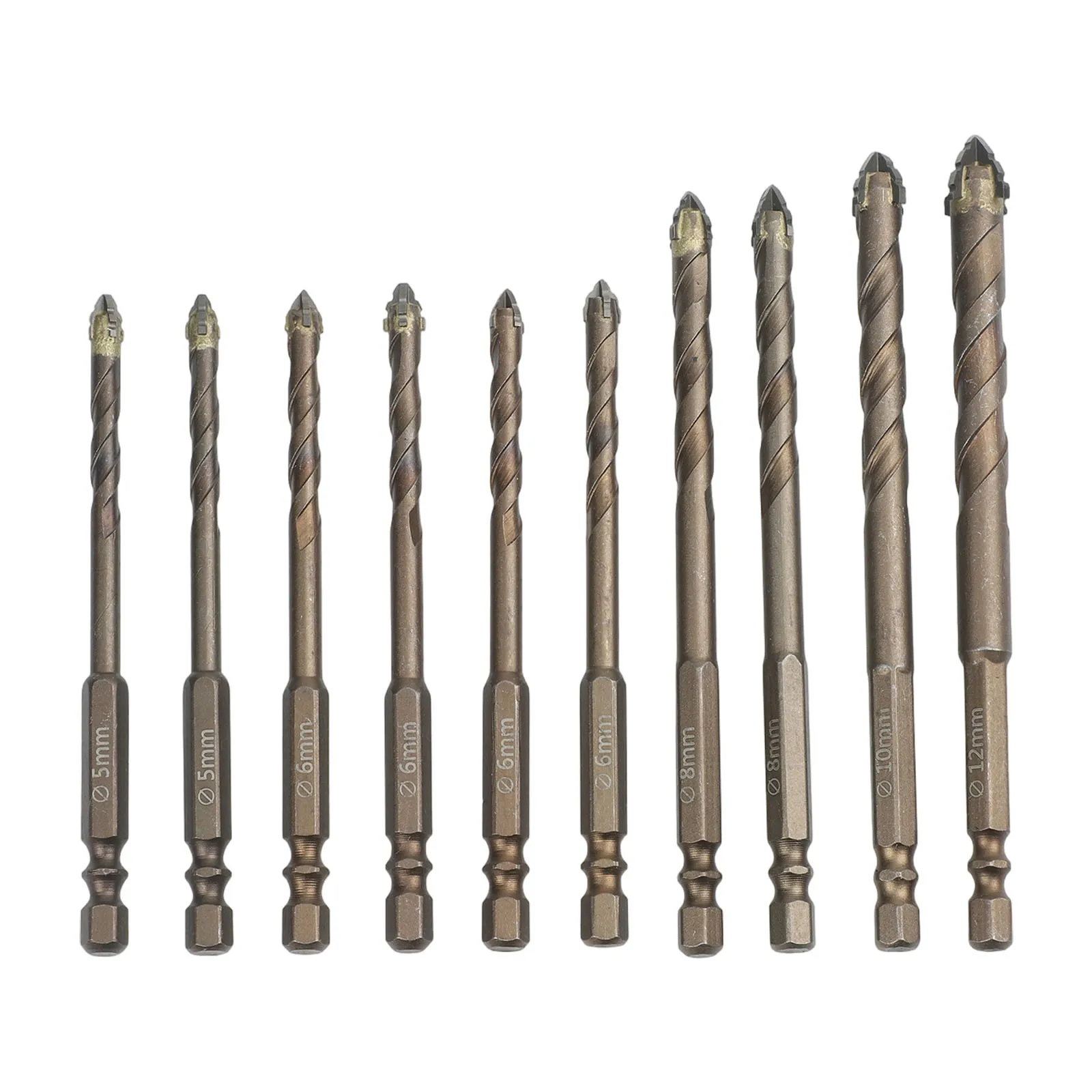Eccentric Drill Bit Set of 10 for Wood and Metal Featuring Unique 4 for flute Design for Enhanced Performance and Compatibility