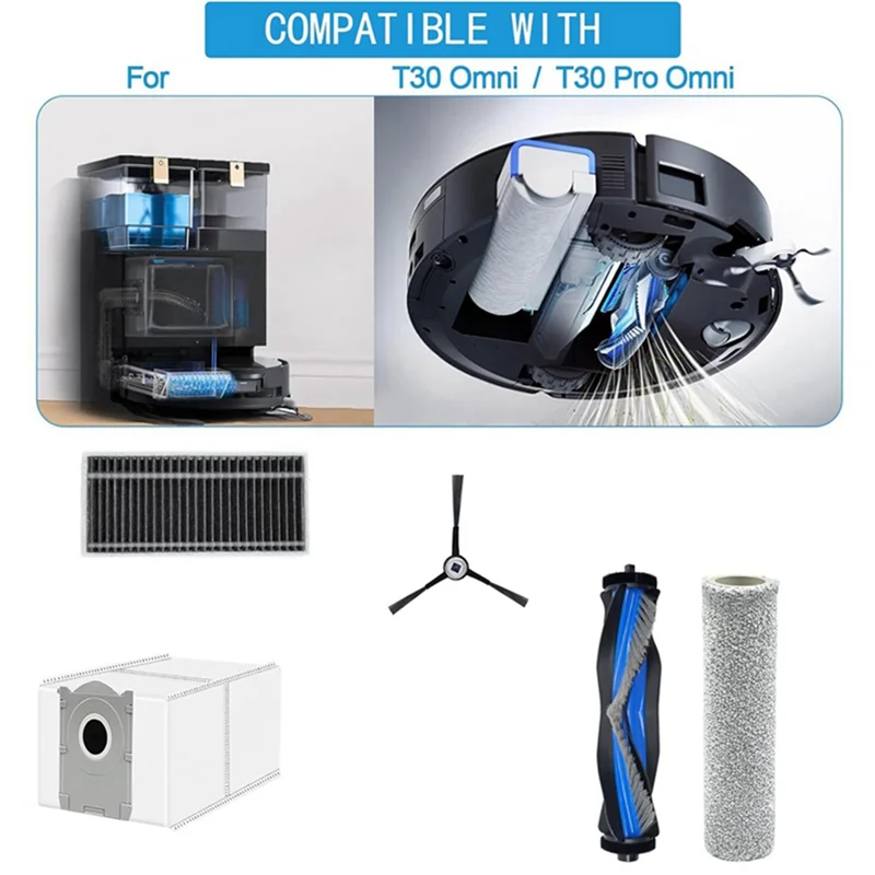 

ABBO-подходит для Ecovacs X8 Pro Omni, основная боковая щетка, аксессуары и расходные материалы для подметального робота