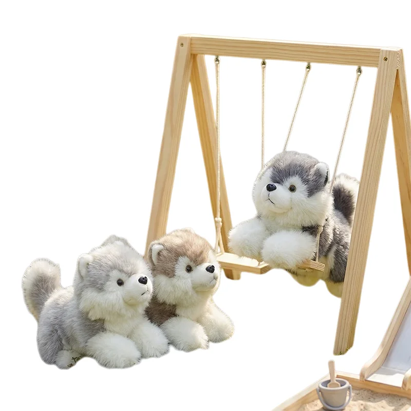 

Simulated Alaska puppy plush toy, soft and fluffy dog toy, healing Alaska decorative ornament