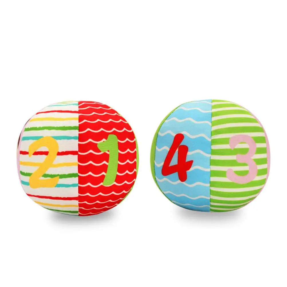 Infant Hand Grasping Stuffed Ball Baby Colorful Educational Toys Balls with Bell for Indoor Outdoor Play