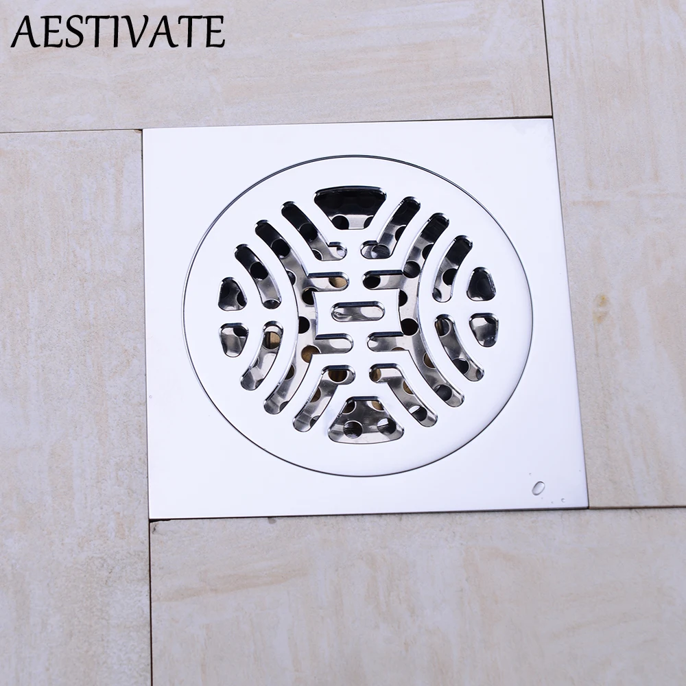 Drains Bathroom Sink Bathtub Accessories Bathroom Deodorant Square Floor Drain Strainer Cover Grate Waste 10 Cm.