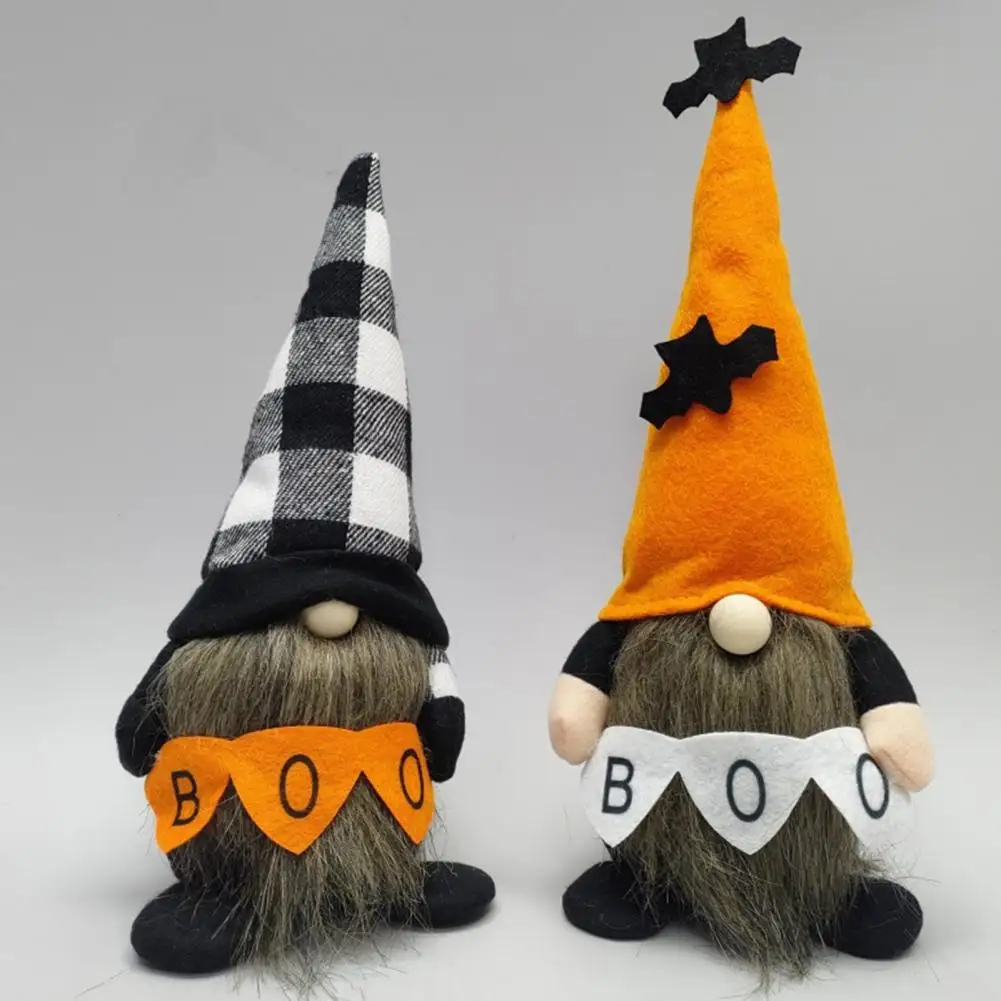 Non-toxic Holiday Decor Handmade Halloween Gnome Statues Plush Elf Dwarf Decor for Home Party Scandinavian Ornaments Witch Tomte