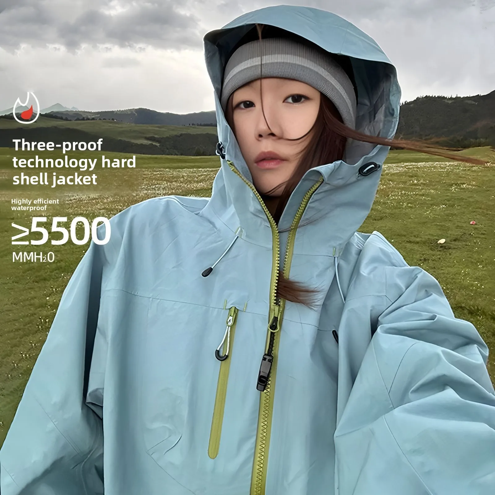 Empty Mountain Rain Hard Shell Windproof and Waterproof Functional Outdoor Three-in-One Hooded Mountaineering Jacket Men Women