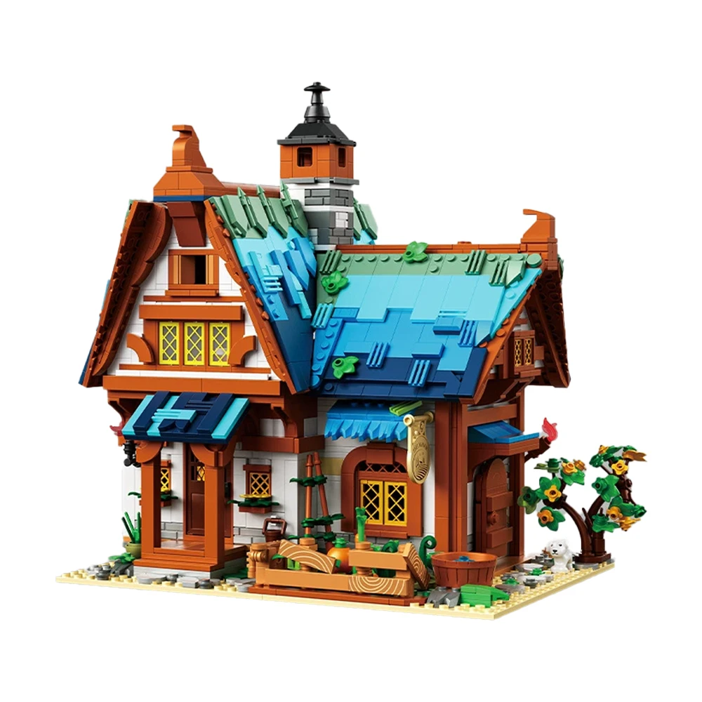 Europäische mittelalterliche Architektur, Mikroblöcke, Spielzeug – ideal für Festival-Geschenke für Kinder, exquisite Architekturkunst mit DIY-Montage