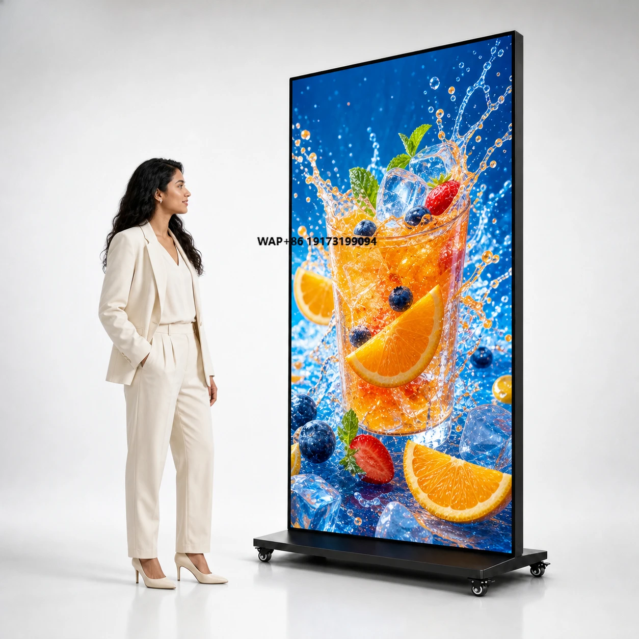 Asi 75/85 Inch Indoor Floor Standing Full Screen LCD Digital Signage Kiosk for Retail Advertising