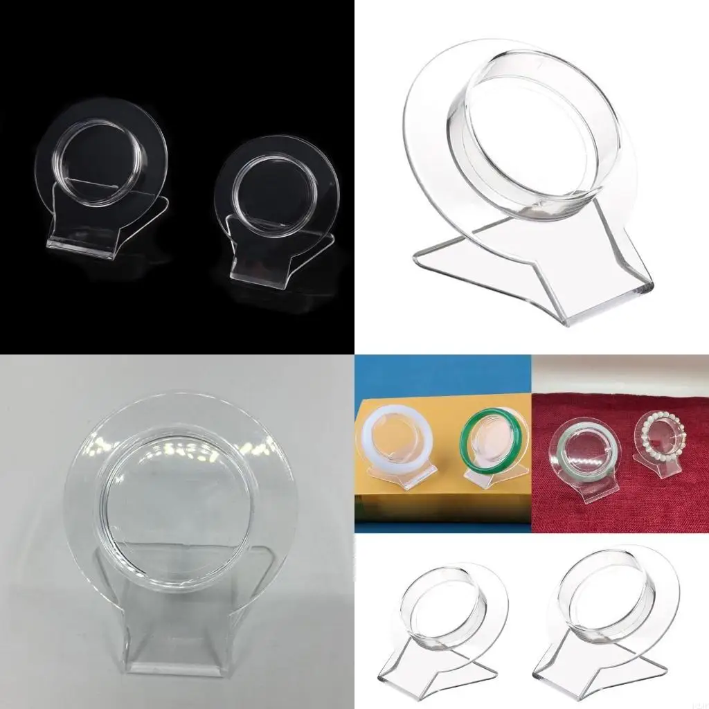   Simple Circular Stable Transparent Acrylic Bracelet Display Rack Jewelry Stand