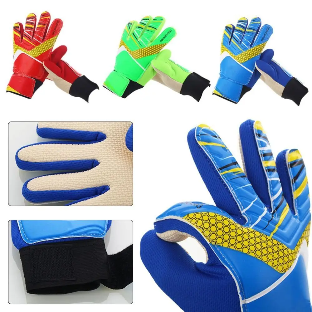 

Latex Kid's Soccer Goalkeeper Gloves Full Finger Protection Soccer Goalie Football Gloves Thickened with Strong Grip