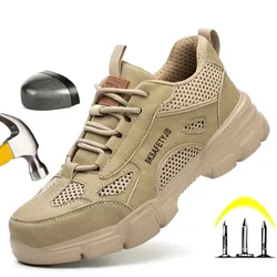 Unisex Safety Shoes Men Work Sneakers Indestructible Safety Boots Women Shoes Men Steel Toe Shoe Sport Style Cowboy Boots