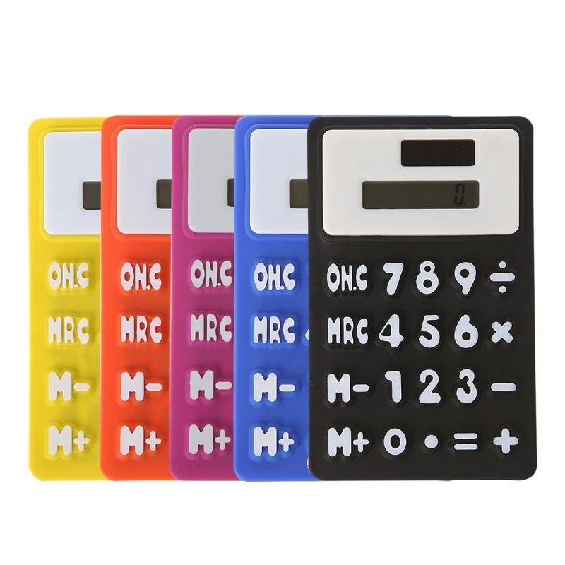 Portable Solar Silicone Calculator Foldable Handheld Scientific Calculator for Creative Pocket Calculator For School Off