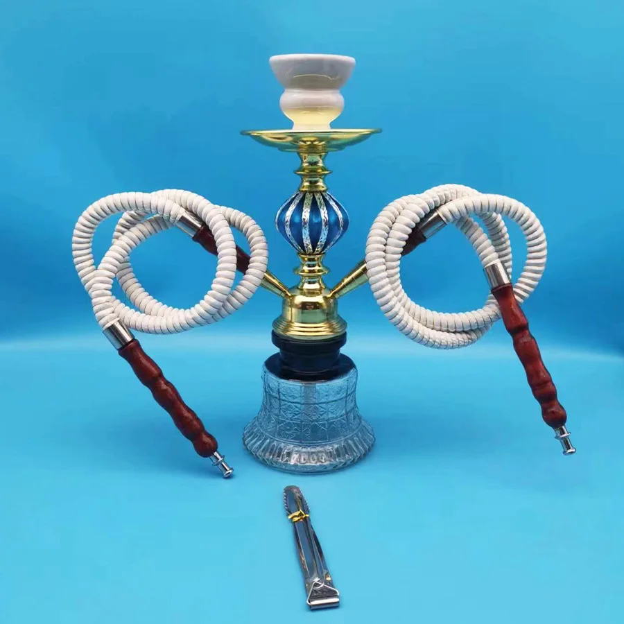 Single And Double Glass Bottle Hookah Shisha Pipe Accessories For Smokers Club Bar Outdoors