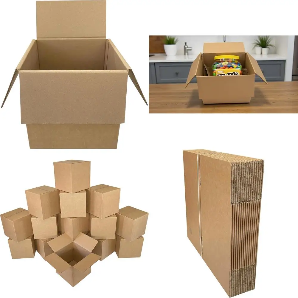 

Прочные гофрированные коробки для переезда, 275 фунтов, 15 штук (8 x 8 x 8)