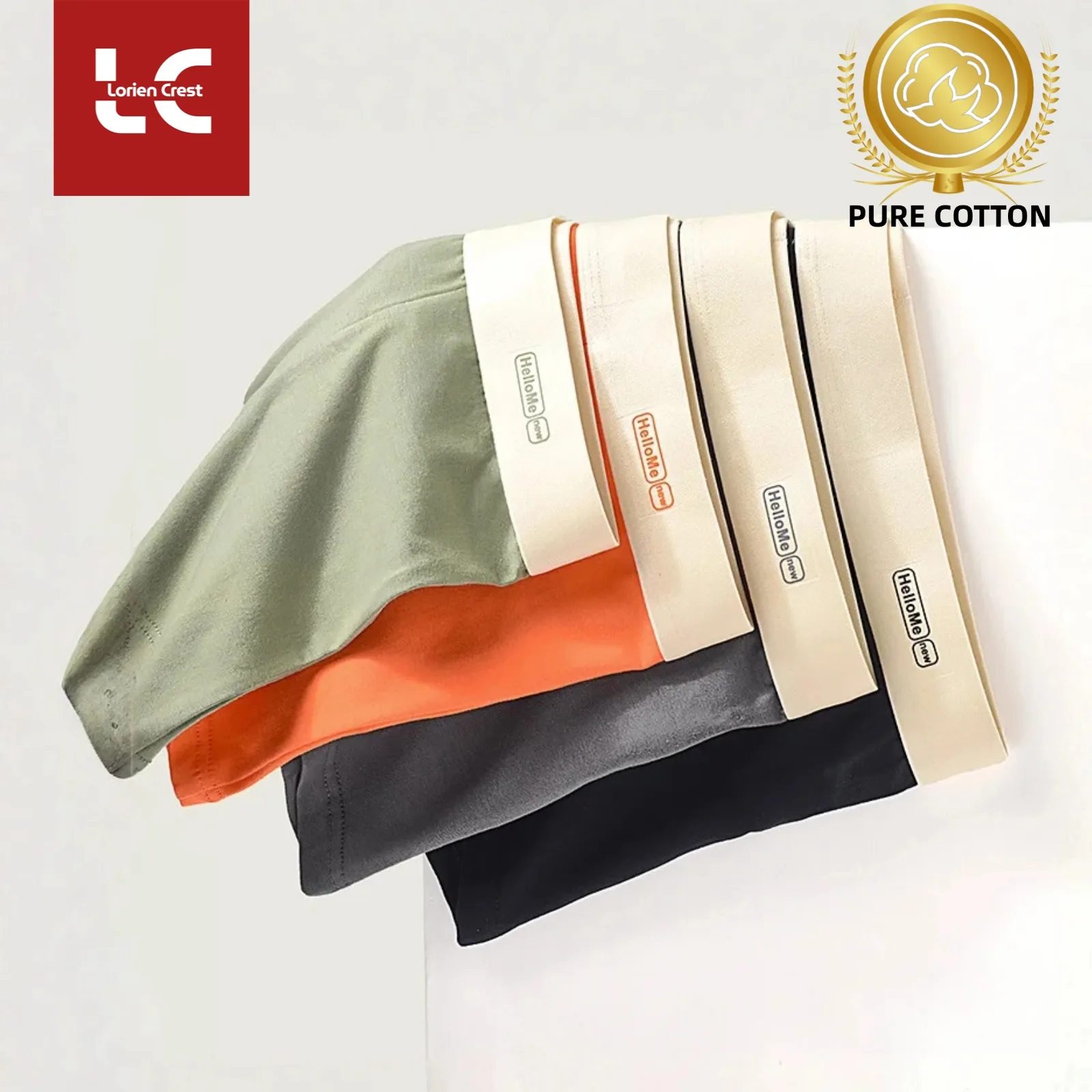 

3 шт., мужское нижнее белье, модные брендовые однотонные боксеры из чистого хлопка с бактериостатической промежностью, впитывающие пот