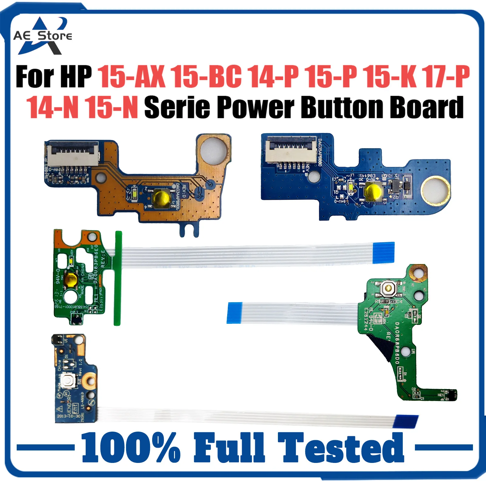 

For HP 15-AX 15-BC 14-P 15-P 15-K 17-P 14-N 15-N 15-R 250 G3 17-e Serie Power Button Board DAG35APB8B0 DAY14APb6D0 DA0R68PB6D0