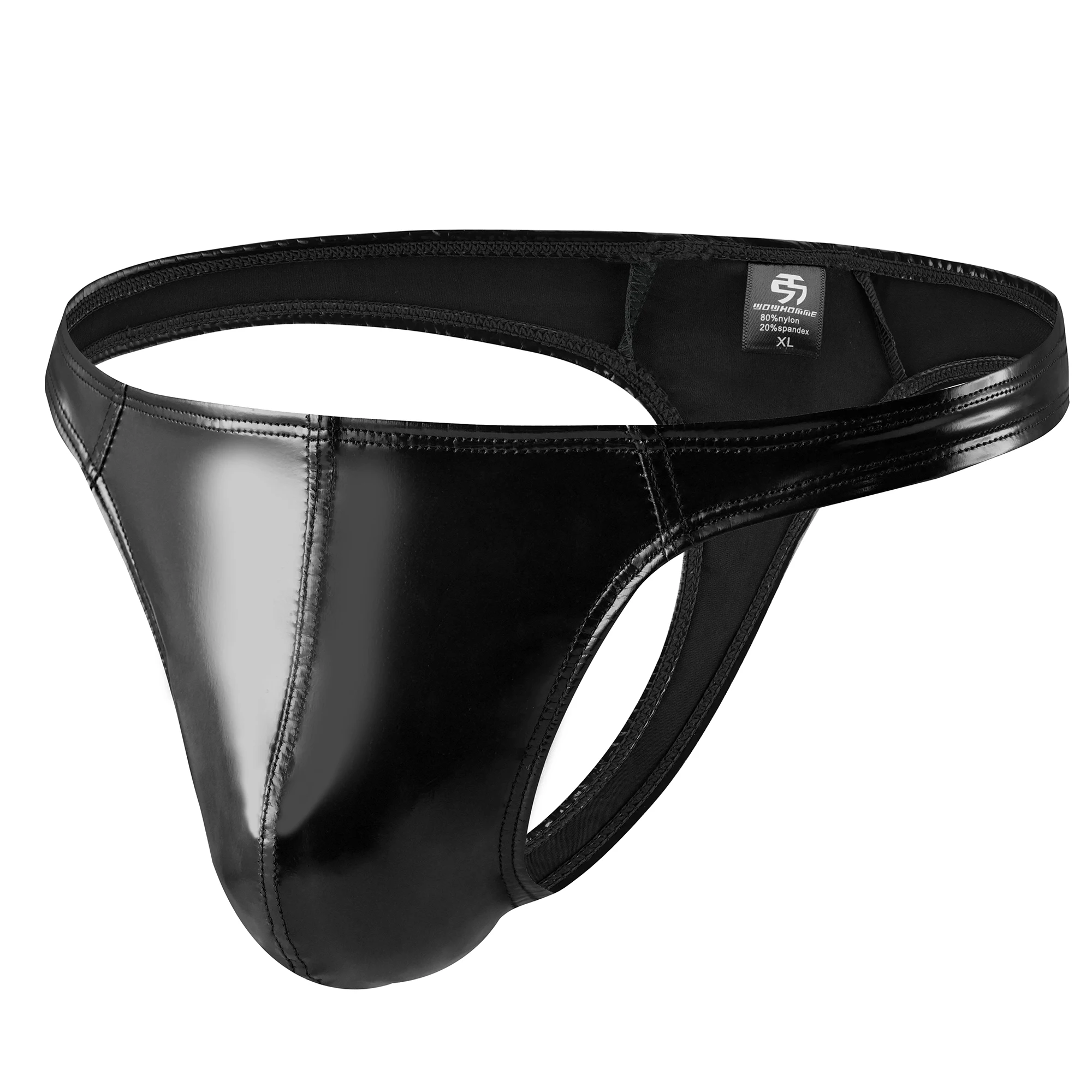 1pcs Shiny Erotic G-Strings Sexy Mens Underwear Low Rise Latex PU Leather Thongs Daily Casual Men's Faux Leather Underpants