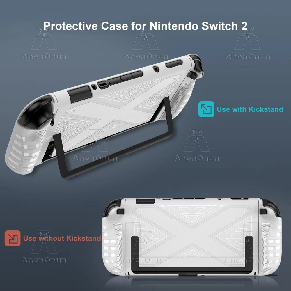 Switch 2 TPU+PC Split Case Antypoślizgowy uchwyt Pełna osłona Skóra Odporna na wstrząsy Odporna na zarysowania Wszechstronna ochrona Trwała miękka skorupa - Biała
