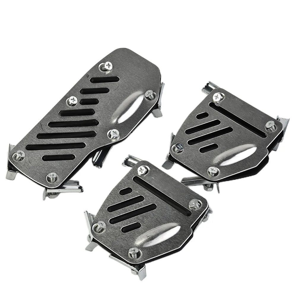 Kit Foot Pedals Manual Transmission Part Silver+Black Accelerator Clutch Cover Non-slip Pad Silver Black Brake Car