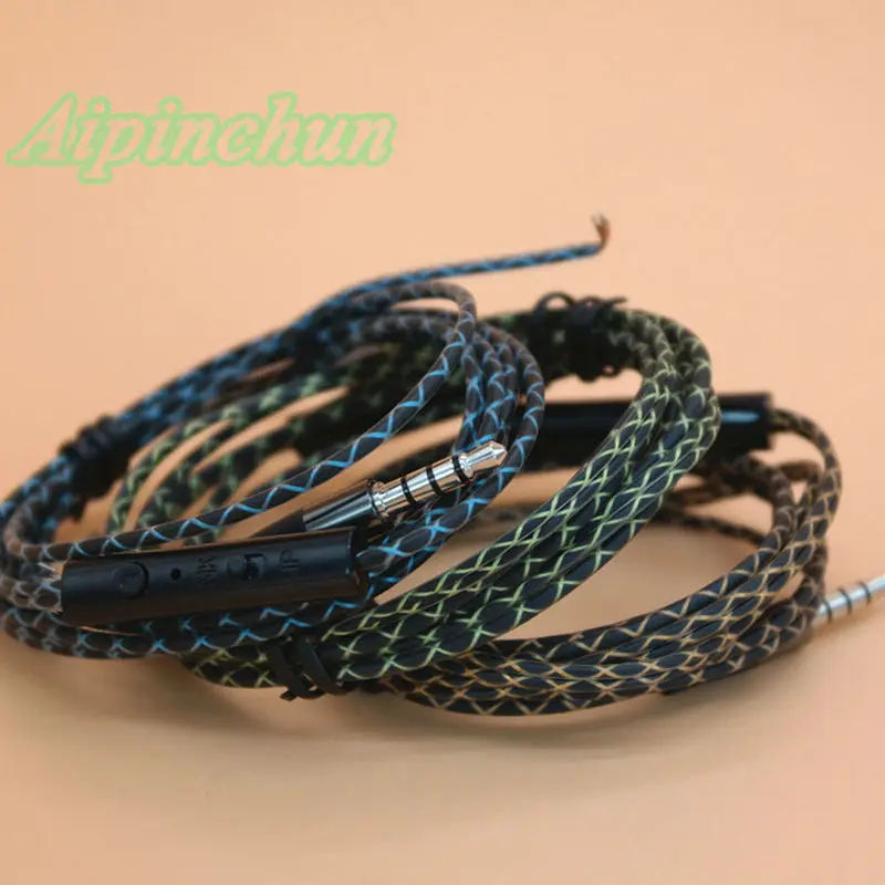 Aipinchun 3,5 мм 4-полюсный аудиокабель для наушников с микрофоном Ремонт Замена наушников 128 см 14-жильный медный провод AA0204