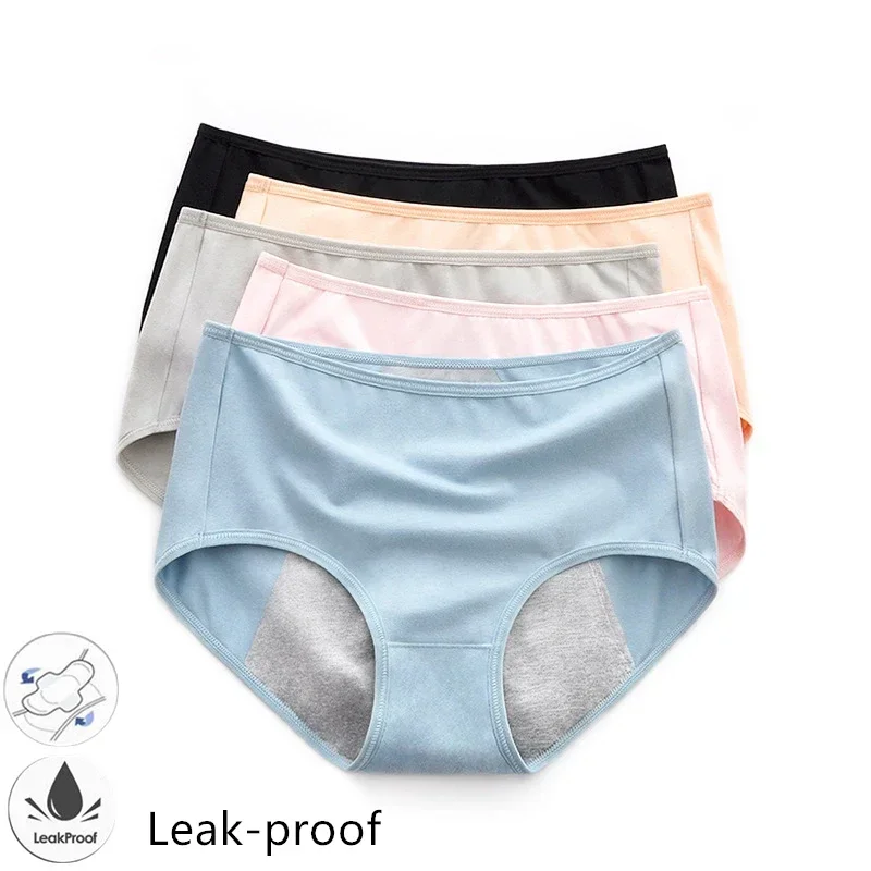 Menstrual Panties High Waist Period Proof Briefs Cozy Panties for Menstruation Cotton Culottes Menstruelles Underwear 3 Styles