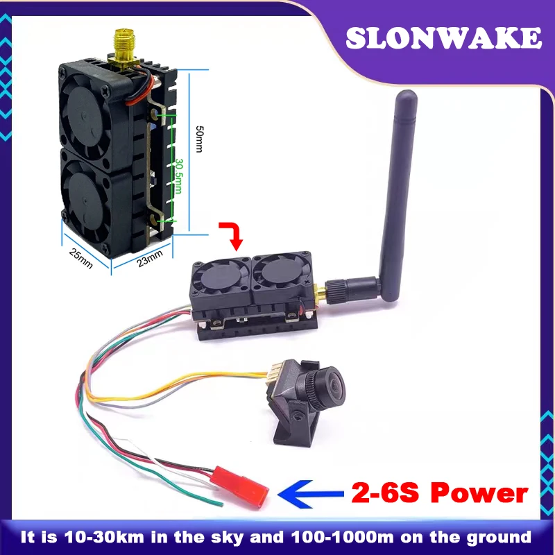 사용 가능한 5.8G 48CH FPV VR 고글 모니터 480p (5.5W VTX 송신기 + 2.1mm CMOS 1500TVL FPV 카메라 포함) RC 플레이 부품