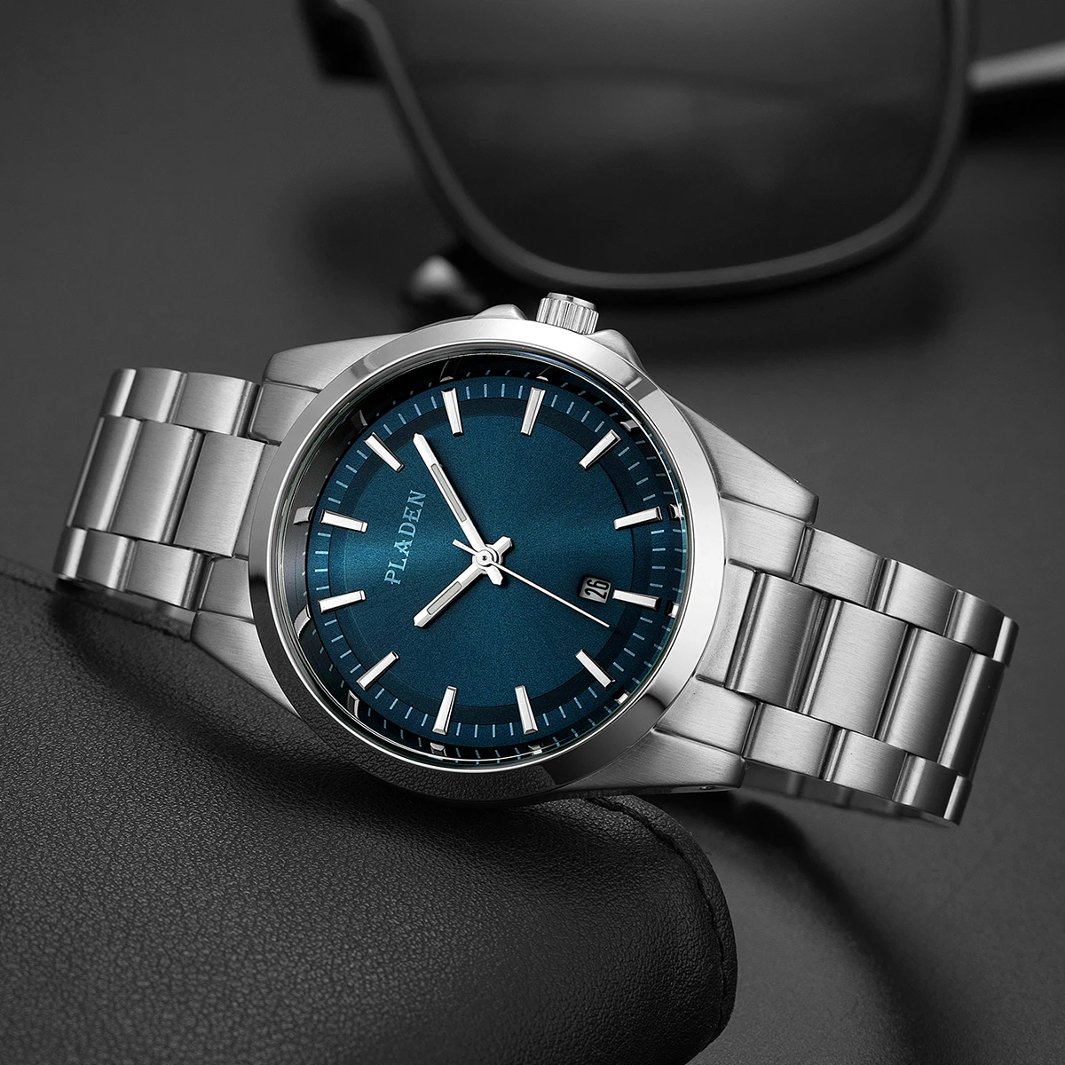 2025 New Arrivals Mens Watches Stainless Steel Classic Luminous Quartz Men Watch Relogio Masculino  PLADEN Waterproof Wristwatch