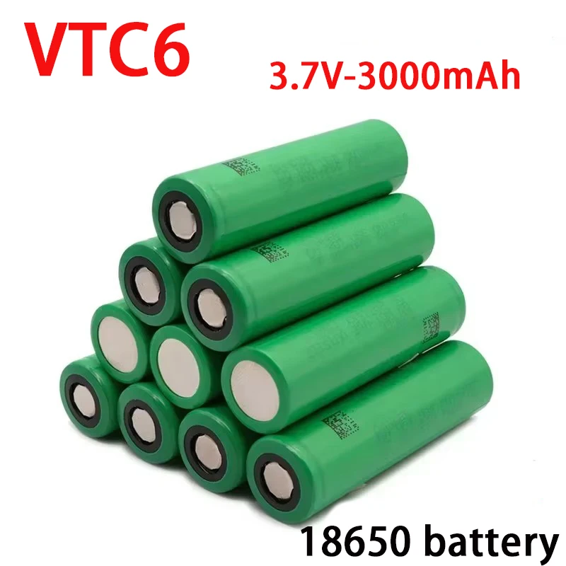 

100% Brand new original 3.7V VTC6 3000Mah rechargeable lithium battery VTC6 30A for flashlight toy 18650 Battery